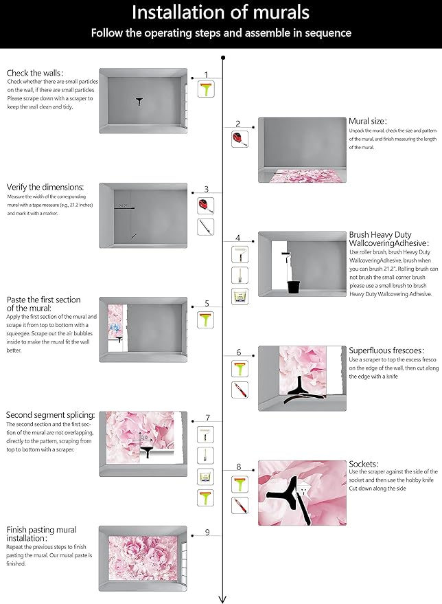 WFBHUA-Pink Floral Wallpaper Mural Peony Flower Wallpaper for Girls Bedroom Wall Murals(Not Peel and Stick)-Ruum Studio Home