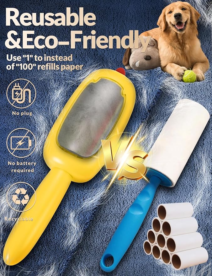 Reusable Lint Remover,Lint Brush,Pet Hair Removal Tool for Clothes,Couch,Car and Laundry,Portable,Washable Pet-Hair Remover for Cats and Dogs,Lints Brush with Cover,No Need Sticky Lint Roller Refills-Ruum Studio Home