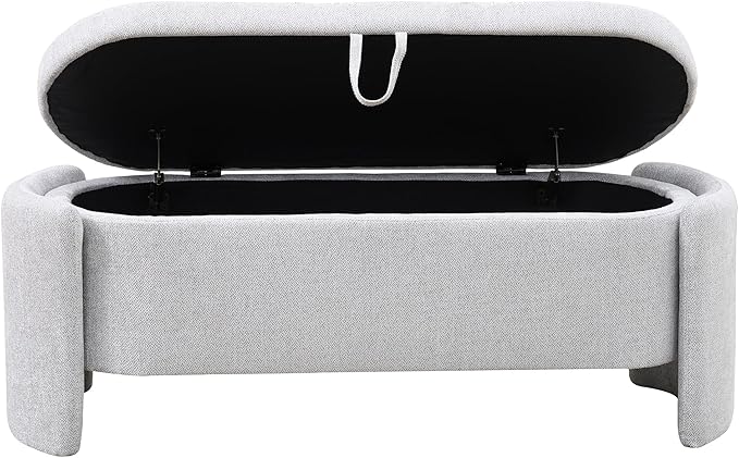 Ottoman Rectangular Storage Ottoman Bench, Footrest Stool Footstool with Lid for Living Room, Bedroom, Entryway, Brown, 47"x17"x18"-Ruum Studio Home