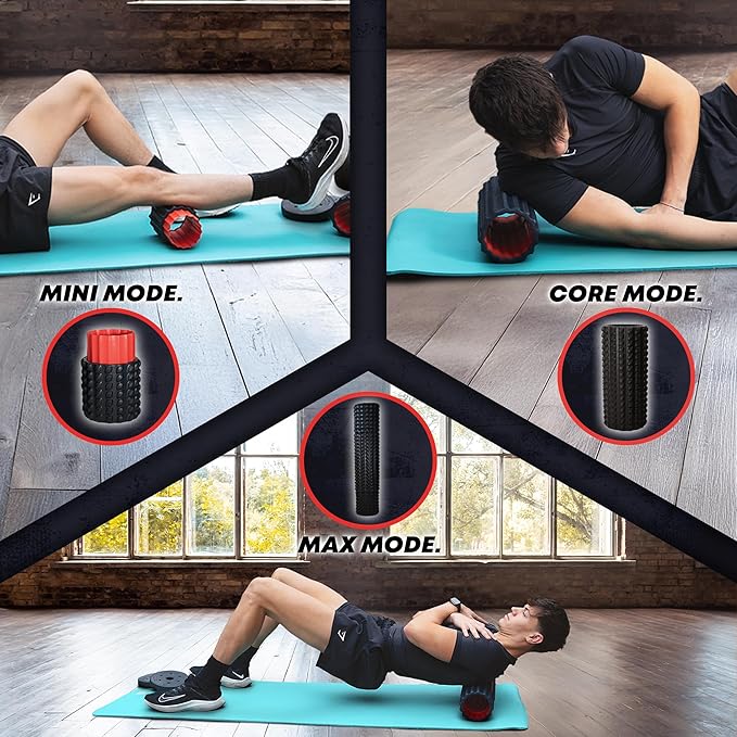5-in-1 Long Foam Roller, 23" Long Back Roller for Physical Therapy with 5 Different Length Options, Muscle Trigger Points - Relieves Pain with Muscle Massage: Back, Shoulder, Foot, Legs, Arms, Neck-Ruum Studio Home