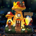 Solar Garden Statue Lights Mushroom Fairy House Figurine, Outdoor Memorial Garden Ornaments Waterproof Decoration for Outside Patio Yard Lawn Decor-Ruum Studio Home