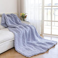 Chunky Knit Blanket - Luxury Soft Cozy 50 * 60 Throw Blanket,100% Woven Blanket Rope Knot Throw Blanket for Couch, Sofa, Home Decor, Gift - Machine Washable（Grey）-Ruum Studio Home