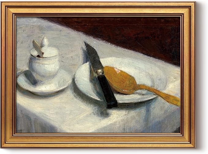 HUARCEY Gold Framed Vintage Wall Art for Living Room, Still Life Painting Prints Shelf Decor for Kitchen, Aesthetic Bedroom Wall Art, Best Gifts for Friends or Family - Before Meals 16L x 12W-Ruum Studio Home