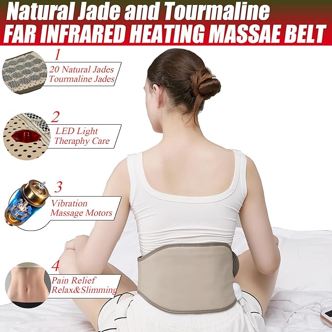 Slimming Electric Belt Hot Compress Electrified Heating Massage Pads for Lower Back Pain Far Infrared Heating Pads Lower Back Abdomen 7 Heat Settings up to 149°F-Ruum Studio Home