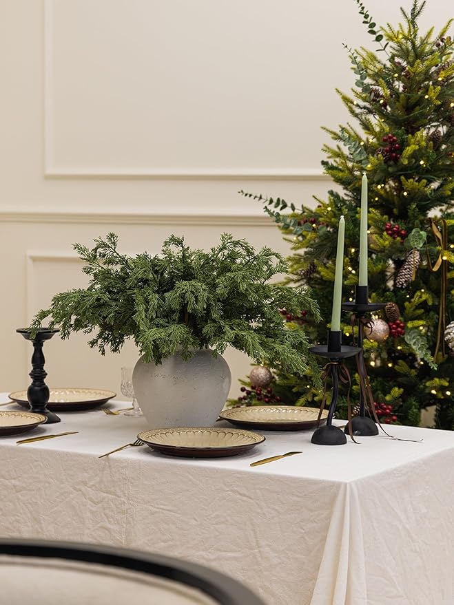 MISSPIN 12 Pcs 21.5 Inches Christmas Cedar Branches, Cedar Artificial Christmas Branches DIY Crafts Faux for Xmas Indoor Outdoor Home Decor-Ruum Studio Home