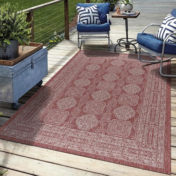 Keen Home Design Terrace Outdoor Area Rug - 10x14 Washable Indoor/Outdoor Rug for Patio, Kitchen, Balcony, Beach, Garden, Deck and Porch, Size: 10'x14'-Ruum Studio Home