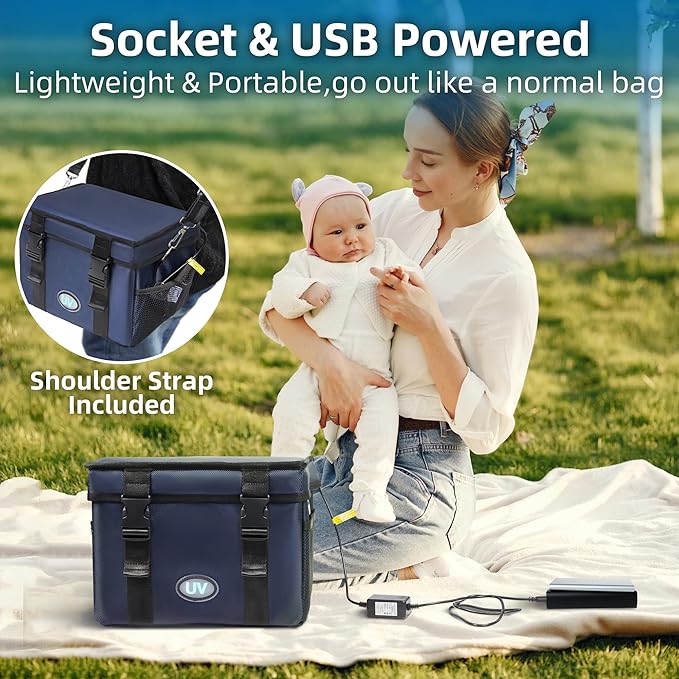UV Sanitizer Box, 12L Portable Sanitizing and Cleaning Machine with 3-Level Timer, Foldable UV Cleaner Box for Toys, Mask, Towel, Key， Baby Bottle, Etc. Ozone Free UV Cleaning Box ﻿-Ruum Studio Home