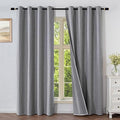 Blackout Curtains 90 Inch Length 2 Panels Set, 100% Black Out Textured Thermal Curtains, Grommet Privacy Light Blocking Drapes for Living Room Bedroom Luxury Decor(52W × 90L inch, Light Grey)-Ruum Studio Home