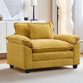 URRED Modular Sectional Sofa Comfy Cloud Couch, Modern Chenille Sofa Sleeper Deep Seat Couches with Ottoman/Pillows for Living Room (Yellow, 53'')-Ruum Studio Home