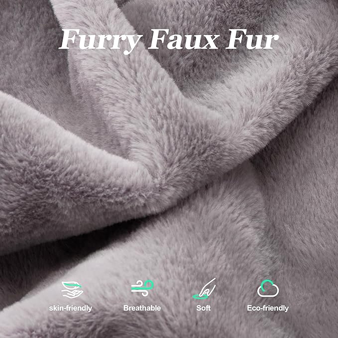 Hobestluk 3 in 1 Bean Bag Chair Giant Bean Bag Chairs for Adults with Chevron Plush Fur Cover Convertible Bean Bag Floor Cushion with Machine Washable Cover for Living Room (Plush Grey)-Ruum Studio Home