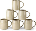 GBHOME Large Coffee Mugs Set of 6, 18oz Handmade Ceramic Coffee Mugs Set with Gradient color for Latte/Tea/Beer/Hot Cocoa, Dishwasher & Microwave Safe, Khaki-Ruum Studio Home
