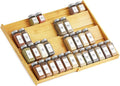 SpaceAid Bamboo Spice Drawer Organizer, (Need 3" Deep Drawer) Expandable 4 Tier Spices Rack for Cabinet, Kitchen Seasoning Storage Insert (Jars Not Included, From 12" to 23" Wide)-Ruum Studio Home
