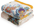 Boho Throw Blanket, 100% Organic Cotton Breathable Ultra Soft Bed Quilt Throw - All Season Floral Bird Butterfly Farmhouse Decor Blanket for Sofa Couch Chair and Gift. 60" x 80"-Ruum Studio Home