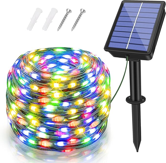 Solar String Lights 240LED 79FT, IP67 Waterproof String Lights for Outside with 8 Lighting Modes, Upgraded Solar Panel Fairy Lights for Garden Party Wedding Decorations (Multicolor)-Ruum Studio Home