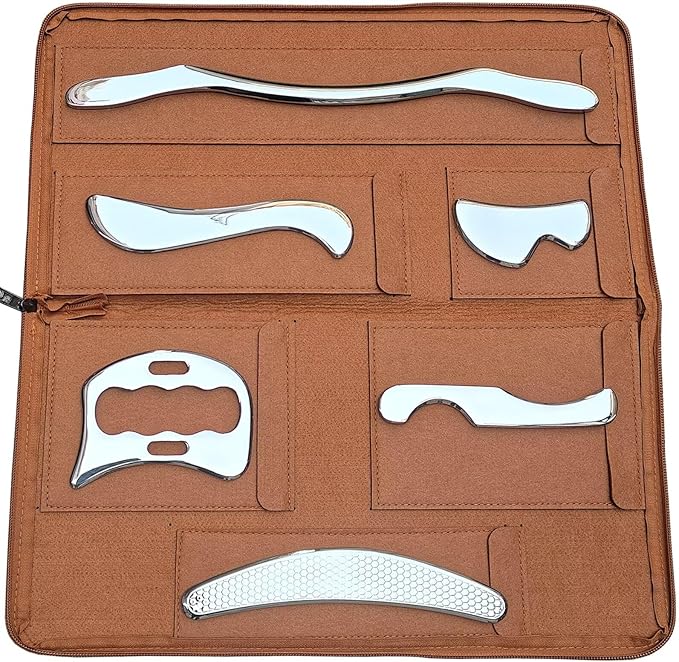 Muscle Scraper Stainless Steel Gua Sha Scraping Massage Tool Set IASTM Tools Great Soft Tissue Mobilization Tool(6pcs)-Ruum Studio Home