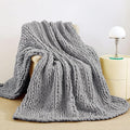 Admitrack Chunky Knit Blanket Throw, 100% Hand Knit Chenille Throw Blanket for Sofa & Home Decor, Soft and Cozy Knitted Throw Blankets (Dark Gray，51""x63""), XNR08-Ruum Studio Home