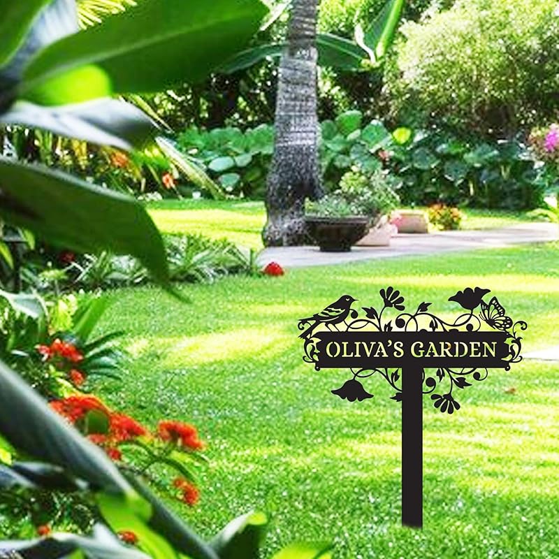 Metal Signs Customized | Personalized Garden Stake Metal Sign | Custom Metal Garden Sign | Personalized Garden Name Sign | Custom Sign Outdoor Metal | Gardening Decor Gifts for Gardeners-Ruum Studio Home