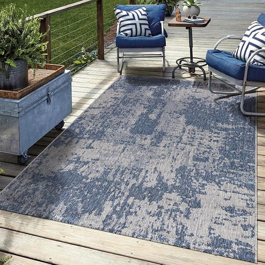 Keen Home Design Terrace Outdoor Area Rug - 10x14 Washable Indoor/Outdoor Rug for Patio, Kitchen, Balcony, Beach, Garden, Deck and Porch, Size: 10'x14'-Ruum Studio Home