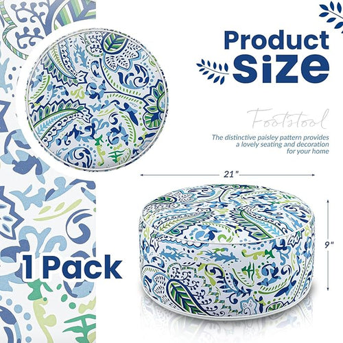 1 Pack Outdoor Inflatable Ottoman Waterproof Inflatable Pouf Foot Rest with Handle D21 x H9 Portable Outdoor Foot Rest for Patio Garden Camping or Home-Ruum Studio Home