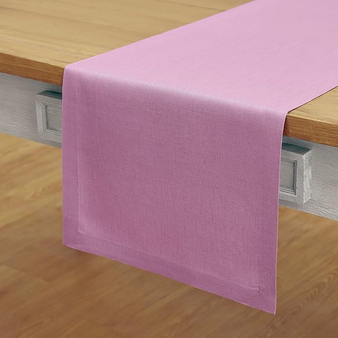 Solino Home Linen Violet Table Runner 90 Inches Long - 100% Pure Linen Dining Table Runner 14 x 90 Inch for Halloween - Fete-Ruum Studio Home