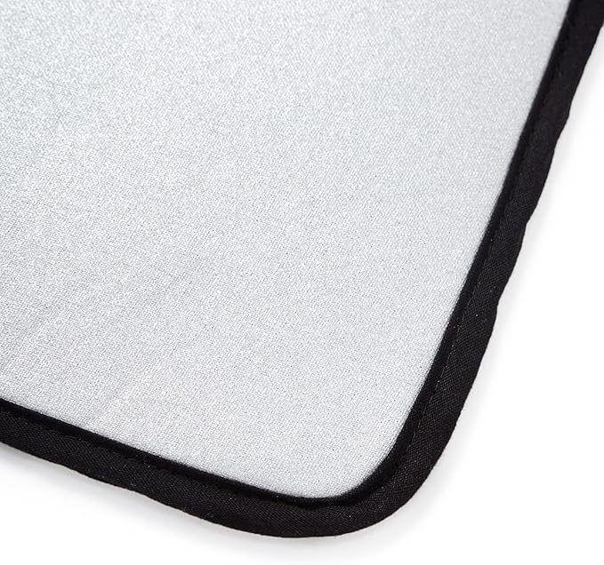 Encasa XO Ironing Mat/Pad - Metallic Silver (Large 48"x28") with 5mm Foam Padding & Silicone Iron Rest for Steam Pressing on Tabletop or Bed - Heat Reflective, Portable, Quilting-Ruum Studio Home