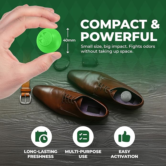 Shoe Deodorizer Balls 8-Pack – Long-Lasting Sneaker & Gym-Bag Odor Eliminator, Twist-to-Activate Billiard-Ball Freshener, Assorted Scents (Lemon, Ocean, Lavender & More) – 8-Month Supply-Ruum Studio Home