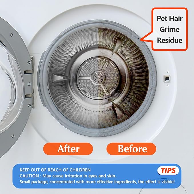 Washing Machine Cleaner-36Pack-18 Month Supply,Washer Machine Cleaner Tablets Formulated For Pet Owners,Easy Pet Hair Remover for Laundry,Compatible with HE, Top & Front Load Washer.Septic Safe-Ruum Studio Home