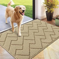 hicorfe Front Door Mat Outside Entrance,24"x35" Absorbent Muddy Dirt Resist Welcome Door Mats Outdoor Indoor,Stain and Fade Resistant,Non Slip Backing Entry Mat Doormat for Entryway (Beige)-Ruum Studio Home