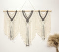 guzhiou large macrame wall hanging - Boho Tapestry Macrame Wall Decor Art- Chic Bohemian Handmade Woven Tapestry Home Decoration for Bedroom Living Room Apartment Wedding Party - 43"x32" (Beige-grey)-Ruum Studio Home