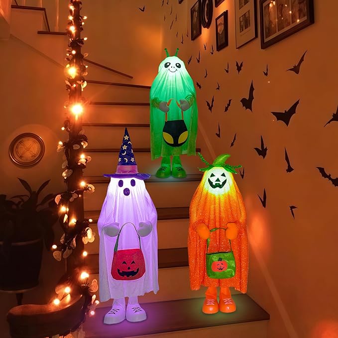32" Front Porch Light up Halloween Figure Décor, Kit Standing Trick or Treat Indoor and Outdoor Decorations-Alien-Ruum Studio Home
