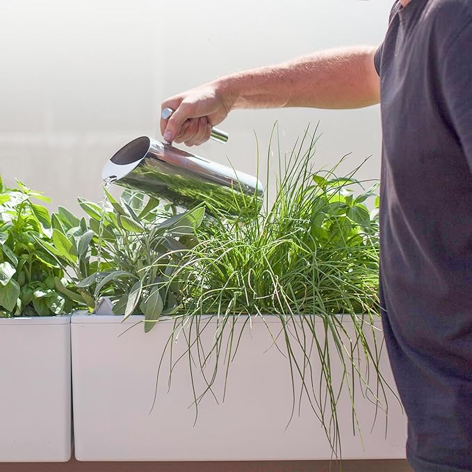 Glowpear Self Watering Planter Box - 23.6", White - UV Stable, Scalable Wall Mounts Plant Pot with Water Gauge, Indoor Outdoor for Vegetables, Flowers, Herbs, and Succulents, Gardening-Ruum Studio Home