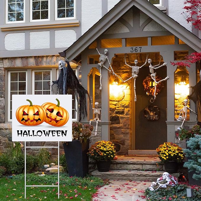 200 Pcs H Stakes for Yard Signs 30'' x 10'' Metal Heavy Duty H Frame Wire Stakes Weatherproof Metal Holder for 4mm 5mm Corrugated Signs Advertising Board Guidepost Yard Halloween Decor-Ruum Studio Home
