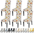JQinHome Pattern Chair Covers for Dining Room Set of 6, High Stretch Removable Washable Parsons Chair Slipcover for Home Party Hotel Wedding Ceremony (Flower,6PCS)-Ruum Studio Home