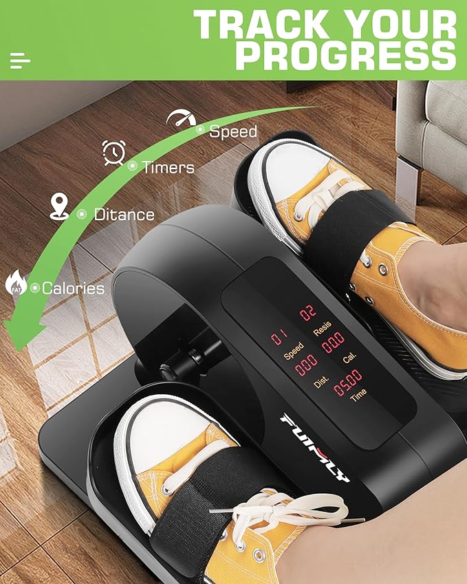 FUNMILY Under Desk Elliptical Machine, Large LCD Ellipse Leg Exerciser as Seen on TV, While Sitting for Seniors/Adults, 100% Pre-Assembled Exercise Equipment with Remote & Magnetic Storage-Ruum Studio Home