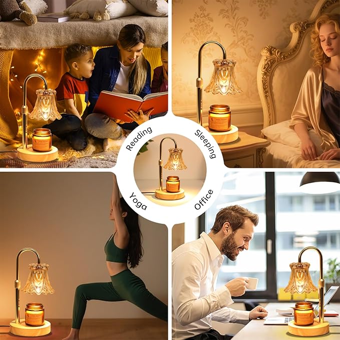 GEEZO Fragrance Candle Warmer Lamp，Electric Candle Warmer with Timer & Dimmer，Mom Christmas Birthday Gifts for Women, House Warming Gifts New Home Bedroom Decor-Ruum Studio Home