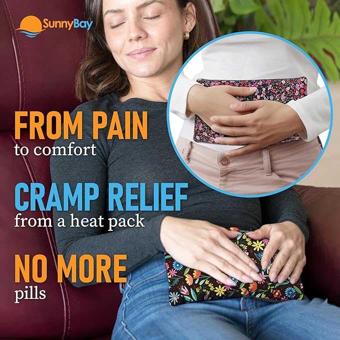 SunnyBay Small Microwave Heating Pad, Microwavable Versatile Cold/Heated Neck and Shoulder Wrap for Back Pain and More, Moist Heat Cotton-Fleece Pad, 6x11 Inches, Meadow & Melody Flowers, Pack of 2-Ruum Studio Home