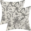 CXMEIFLY Spring Floral Birds Pillow Covers 20 x 20 Inch Set of 2 for Chinoiserie Flowers Decor Throw Pillows Black and White Plant Outdoor Decorative Cushion Cases for Couch Bed Decorations-Ruum Studio Home