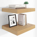 Heimlove 12 Inch Deep Floating Shelves, 16 x 12 inches Long Wall Shelf, Large Extra Display Shelf & Storage Shelf, Rustic Wood Wall Shelves for Fireplace Mantel, Oak - 2Pack-Ruum Studio Home