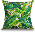 TSSOHU Orange Leaves Outdoor Throw Pillow Cover - Green Tropical Palm, Banana Leaves Decorative Cushion Cases - Farmhouse Style Home Decor for Couch - 18x18 inch-Ruum Studio Home