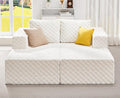 Hobestluk Modular Sectional Sofa Memory Foam Couch Sofa Bed Loveseat with Chaises Cloud Couch with Removable Cover Large Sectional Couches for Living Room (Plush White, Sofa Bed)-Ruum Studio Home