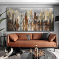Mofutinpo Large Black Framed Cityscape New York abstract wall art Brown City Theme Paintings Modern Canvas office wall decor living room modern artwork Size 30x60-Ruum Studio Home