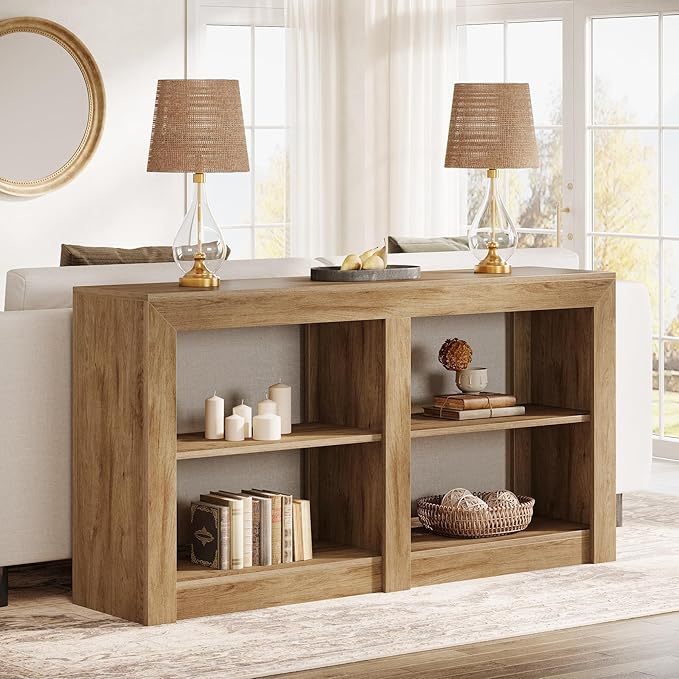 Tribesigns Farmhouse Console Table, Hallway Table for Entryway, Wood Console Behind Couch for Living Room, Hallway, Foyer, Oak-Ruum Studio Home