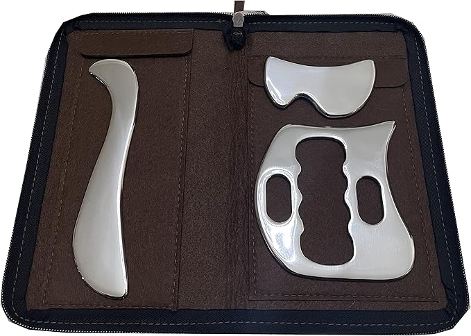 Gua sha Tool gua sha Stainless Steel iastm Tool Gussha Massage Tool Muscle Scraping Tool for Soft Tissue Therapy and Reduce Arms,Back, Legs, Neck Muscle Pain(DS)…-Ruum Studio Home