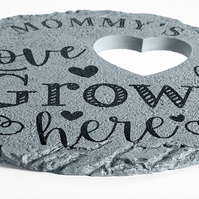 Let's Make Memories Personalized Garden Stone - Resin - Custom Garden Décor - Heart Stepping Stone - for Dad - for Father's Day-Ruum Studio Home