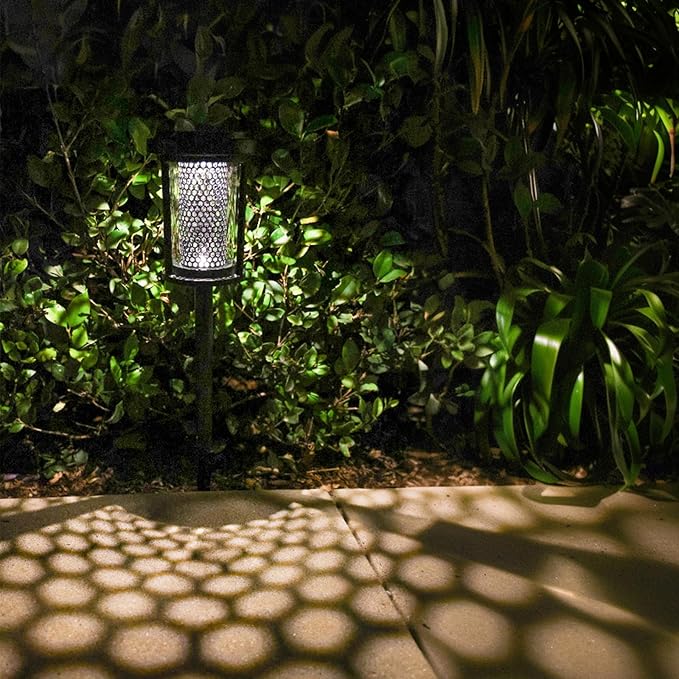 EcoGreen Outdoor Pathway Solar Light, 4pcs Pack,Garden Patio Balcony Walk Way Lights, Aluminum Leg, 5000K Daylight, IP65 Waterproof, 2.44*13.4in-Ruum Studio Home