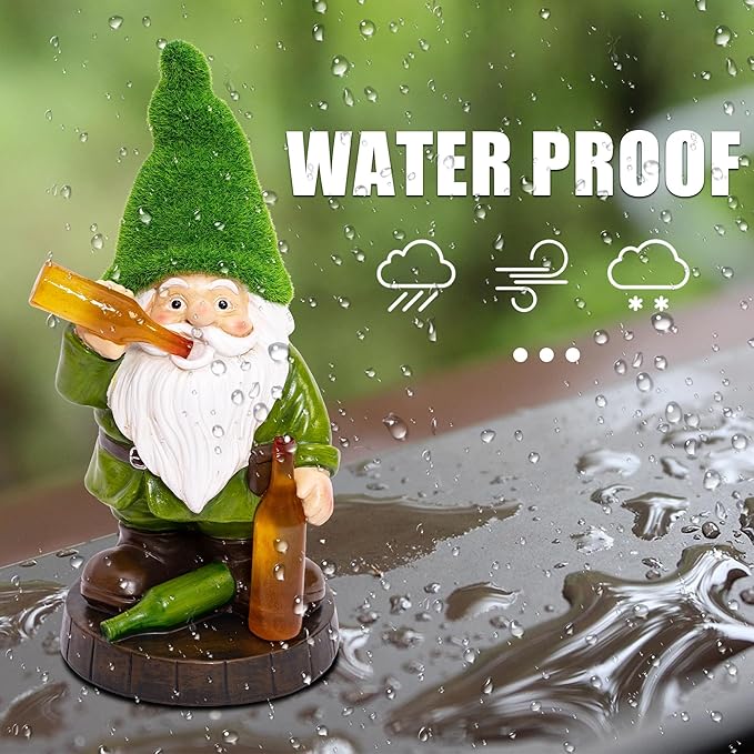 Topadorn Solar Gnome Garden Decor, Garden Gnome Sculptures with Solar LED Lights, 12'' Resin Outdoor Figurine for Yard Patio Decor Lawn Ornaments Porch Gifts-Ruum Studio Home
