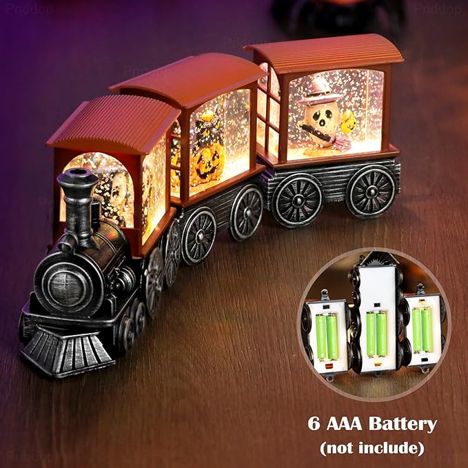 Halloween Snow Globe Train Skeleton Reaper Black Cat Pumpkin Ghost Classic Relief Texture Battery Powered LED Glitter Halloween Decorations Indoor-Ruum Studio Home