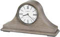 Howard Miller Lakeside Mantel Clock, Triangular Burl Overlays Gray Finish Sturdy Wooden Material, Vintage Analog Dial Roman Numerals with Black Bar Style Idle Timepiece for Office & Home Decor-Ruum Studio Home