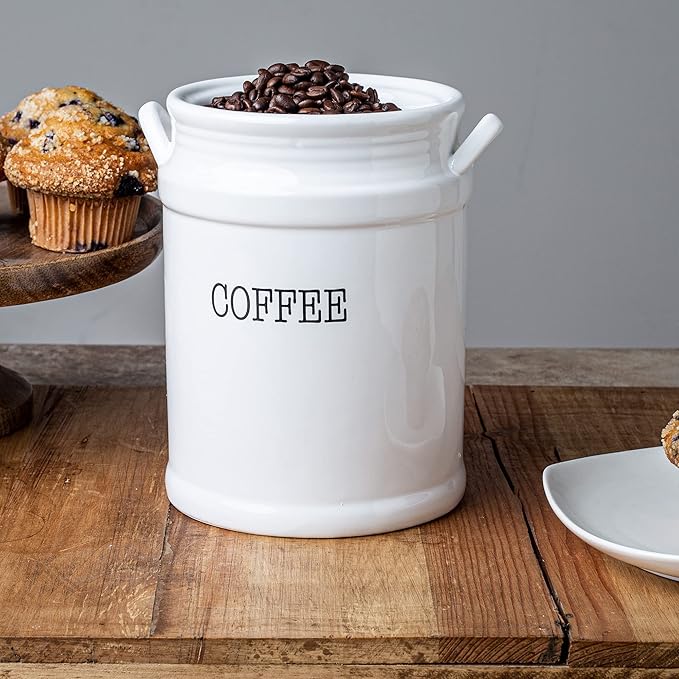 Ceramic Canister Set with Airtight Lids - 3-Piece Kitchen Storage for Flour, Sugar, Coffee, Tea & Spices - Modern Countertop Decor-Ruum Studio Home