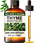 Kukka Thyme Essential Oil for Hair, Skin & Diffuser - 4 Fl Oz - 100% Pure Natural Thyme Oil, Herbaceous Scent, for Aromatherapy & Making Scent DIY-Ruum Studio Home